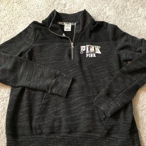 VS Pink 1/4 zip pullover sweatshirt
